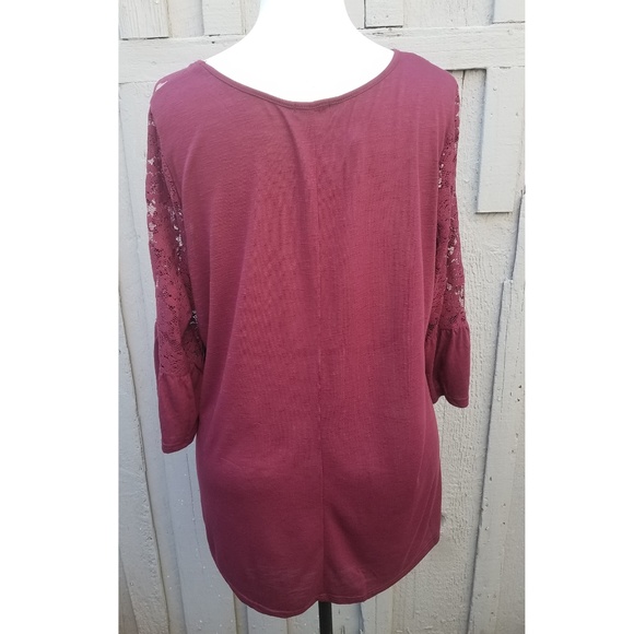 2x Wine top with mesh arm and shoulders bell sleve - Picture 7 of 7